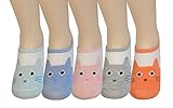 5 Pairs Women's No Show Socks, Cute Cats Rabbit Cotton Under Ankle By Jeasona (Cute Totoro)