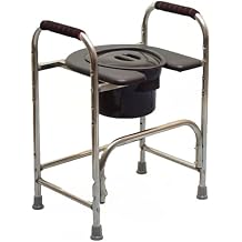 3-in-1 Folding Bedside Commode - Porta Potty for Adults - Portable Toilet for Camping, Supports Up to 220 Lbs, Bedside Commodes for Seniors and Commode Chair