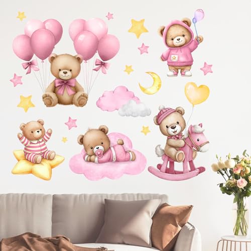 Vinilos decorativos Mfault Pink Baby Bear 35x12 pulg miniatura 1