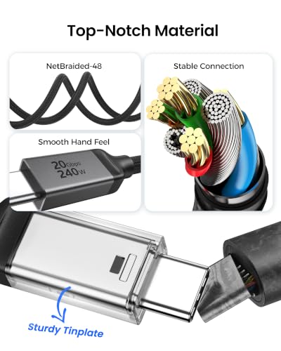 Image of Silkland USB 4 Cable Long, 20Gbps Data Transfer, 5K /4K@60Hz, 240W, 16.5FT /5M