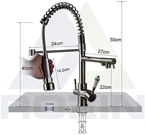 Mitigeur cuisine purification eau robinet double bec nickel brossé évier