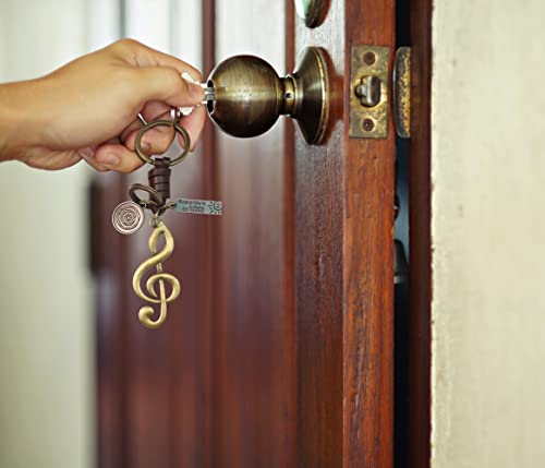 Aupra Music Note Keychain Gift Idea Women Men Leather Musical Keyring Girl Boy Friendship Small Surprise Present Home Car Key Chain Ring… #TOP3