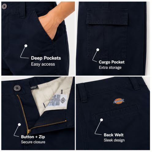 Dickies Women's Cotton Cargo Pant, Dark Navy, 27 Regular - image 5
