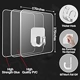 Latoxcaa Large Adhesive Hooks, 10 Pack Heavy Duty Utility Hooks for Hanging 33lb, Damage Free Sticky Hanging, No Trace Self-Adhesive Wall for Kitchen Bathroom Office Multiple Uses - Image 3