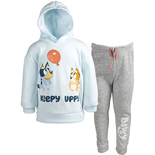 Bluey Fleece Pullover Hoodie and Pants Outfit Set Toddler to Little Kid Sizes (2T - 7-8)