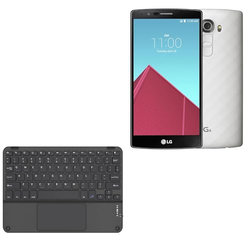 BoxWave Keyboard Compatible with LG G4 Note - SlimKeys Bluetooth Keyboard with Trackpad, Portable Slim TouchPad - Jet Black