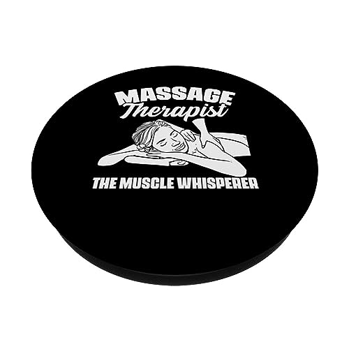 The Muscle Whisperer Massage Therapist Back Rub Therapy Fun PopSockets Swappable PopGrip, Black - Image 2