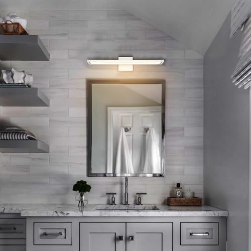 Image of White Bathroom Vanity Light Led Bathroom Light Fixture Modern Wall Light 4000k