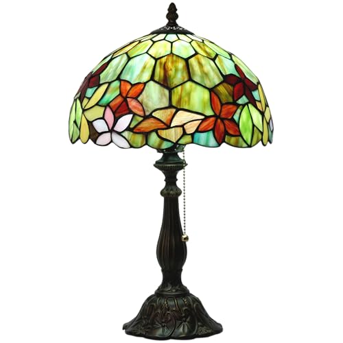 ZJART Tiffany Table Lamp Stained Glass Lamp 12X12X19 Inch Antique