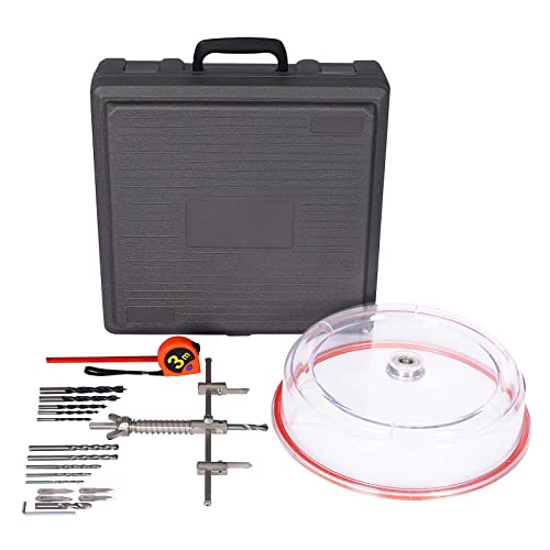 Wiltec Kreisschneider Ø40-200mm, Lochschneider mit ABS-Staubschutz, verstellbarer Lochsägenschneider mit Bohrern