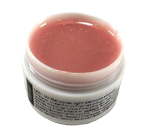 LED/UV Gel Diamond Shimmer con finas partículas de purpurina, 5 ml (cubierta lechosa)