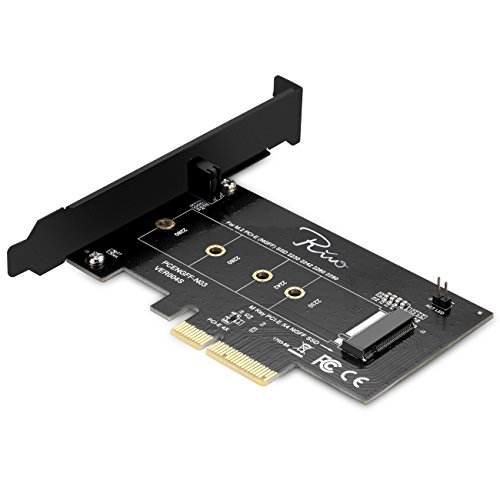 Rivo Pci-E Riser Pcie M.2 Pcie Ssd To Pcie Express 3.0 X4 Adapter Card - Supports M2 Ngff Pci-E 3.0, 2.0 Or 1.0, Nvme Or Ahci, M-Key, 2280, 2260, 2242, 2230 Solid State Drives #TOP3