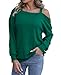 Ezbelle Off Shoulder Tops Womens Knit Sweater Long Sleeve Shirts Oversized Sweatshirts Thanksgiving Fall Outfits Trendy Blackish Green L