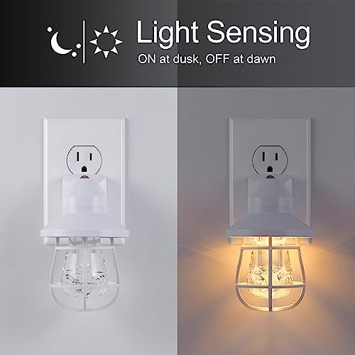 Ge Led Vintage Night Light, Plug-In, Dusk-To-Dawn, Farmhouse, Rustic, Home Décor, Ul-Certified, Ideal Nightlight For Bedroom, Bathroom, Kitchen, Hallway, 55990, White, 1 Pack #TOP1