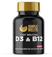 Simple Melts Dissolvable Bariatric D3 B12 | Vitamin B12 2500mcg &amp; D3 125mcg 5000IU B 12 and D 3 T...