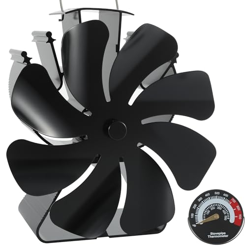 VODA Stove Fan Heat Powered Fireplace Fans Non Electric, Heat Activated Thermal Fan 8 Blades for...