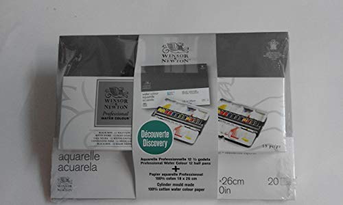 Winsor & Newton Set Acuarela Profesional Caja Black Box + Bloc 18X26 CM