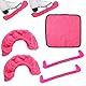 NQEUEPN Schlittschuhschoner & Einweichtücher & Handtuch Kit, Weich Schlittschuh Kufenhüllen und Hart Schlittschuhschoner Hockey Eiskunstlauf Zubehör für Männer Frauen (Pink)