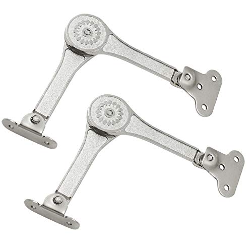 Suiwotin 1Pair Heavy Duty Lid Stay Hinges Lid Support Hinge, Folding Lid Support Hinge for Cabinet,Closet,Wardrobe or Toybox 110 Degree