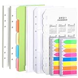 【6 Löcher A6 Liniertes Nachfüllpapier】-6.77 x 3.7 Inch/17.2 x 9.4 cm, 8 mm liniert, 20 Linien｜2 Packungs = 2 x 45 Blätter=90 Blätter/ 180 Seiten｜6 Löcher Perforationen nach internationalem Standard erleichtern das Setzen oder Entfernen von Papier.｜Die Elfenbeinfarbe wird kein fluoreszierendes Material hinzugefügt, weiches und sicheres Gefühl, besser auf Ihre Augen aufpassen. ｜(▲Bitte beachten Sie, dass dieses Papier NICHT zu den 2-Löcher Ordner passt!▲)