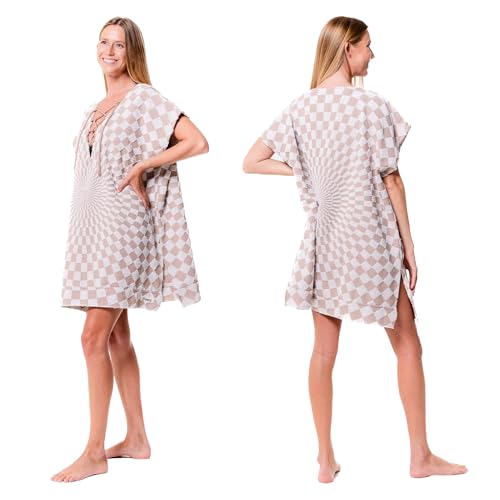 Sand Cloud Beach Cover Up for Women - Bathing Suit & Swimsuit Cover-Up Womens Poncho with Comfortable Fit for Post Swim - Top Shirt Coverups for Summer Made with Organic Turkish Cotton - Checkster