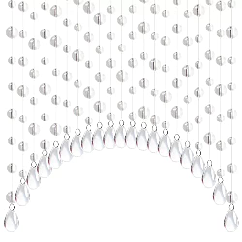 Rideau de porte en acrylique transparent avec guirlande de perles 50