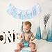 Onederland High Chair Banner - Blue Snowflake 1st Birthday Highchair Banner, Onederland Decorations for Boys and Girls, Blue and Silver Winter First Birthday Decor