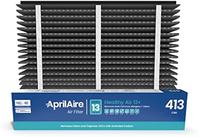 AprilAire 413CBN Replacement Filter for AprilAire Whole House Air Purifiers - MERV 13 with Carbon, Healthy Home Allergy + Odor Reduction, 16x25x4 Air Filter (Pack of 1)