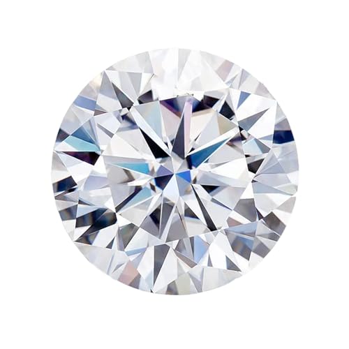Moissanite ronde 8 cœurs et 8 flèches éclat diamant pour création joaillerie