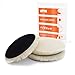 SPTA Wool Buffing Polishing Pads, 3Pcs 6 Inch (150mm) Wool Cutting Pad, Wool Compounding Pad, Buffing and Polishing Pads for 6 Inch Car Polisher Compounding, Polishing, Buffing