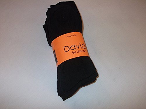 davido Mens dress socks made in Italy cotton 6 pairs black size 10-134