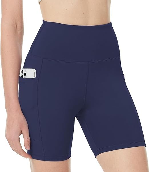 Active Biker Shorts for Women, Quick Dry Lightweight Summer Shorts for Women Perfect Support All Day Nylon & Spandex with Pockets Solid(28 Till 32) Pack of 1-image-26