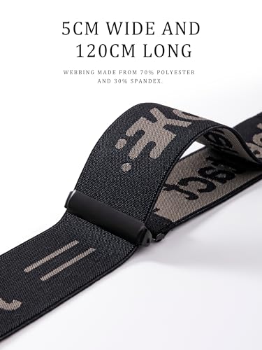Image of Men's Industrial Strength Suspenders 2-Inch Wide X-Back Heavy Duty Braces Strong Metal Clips, Elastic Adjustable