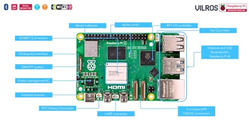 image for Vilros Basic Starter Kit for Raspberry Pi 5 with Aluminum Alloy Passiv