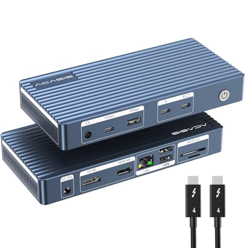 Station d'accueil 40 Gbit/s Thunderbolt 4 HDMI 8K double écran USB-C Ethernet ACASIS