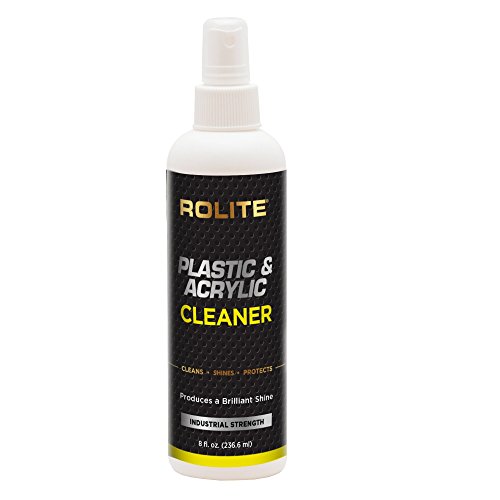 Rolite Plastic And Acrylic Cleaner Spray - High Shine Protectant And Polish For Nonporous Surfaces, Streak-Free Formula, For Windshields, Windows, Headlights, Retail Displays, 8 Fl. Oz. Bottle, 1 Pack #TOP8