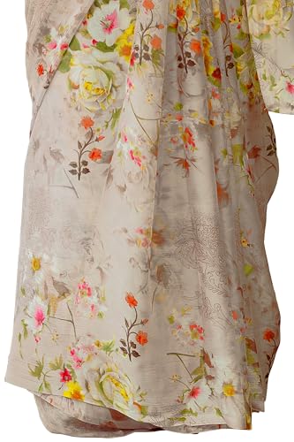 Image of MIRCHI FASHION Saree for Woman Chiffon Floral Printed | Lightweight All-Day Comfortable Women's Sari with Unstitched Blouse Piece (Available in 30 Colors)