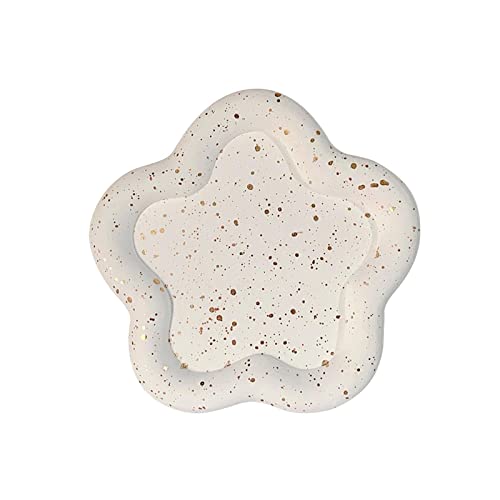 F Fityle Plateau Décoratif, Plateau de Rangement Bijoux en Forme Créative, Présentoir fait en Plâtre Accessoire pour Bague, Boucle d'oreille, Collier, fleur
