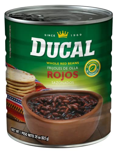 Ducal Whole Red Beans Canned 29 Oz Pack Of 12 - Goya Red Whole Beans Vegetarian Without Preservatives - Natural Source Of Iron And Calcium - Non-Gmo Gluten Free Cholesterol Free Low Glycemic Rate #TOP9