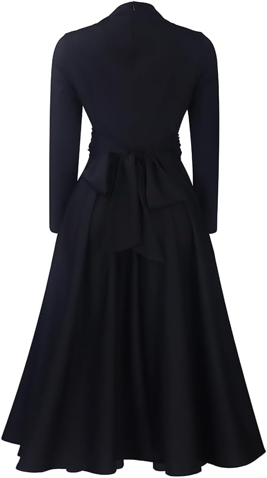 INR Women Elegant Long Dress Fashion Casual Dress High Waist Flowy Big Swing Dress - Image 6