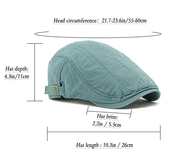 Image of Cotton Newsboy Cap for Men Flat Hats Adjustable Ivy Gatsby Driving Hat Cap