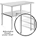 KUTLER Stainless Steel Table 24 x 48 Inches with Caster Wheels, NSF Heavy Duty Commercial Prep and Work Table with Undershelf for Restaurant, Hotel, Home