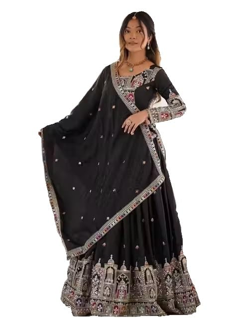 TILKI FASHION Woman’s semistiched lengha choli with beautiful design Embordery Work TILKI FASHION Woman’s semistiched lengha choli with beautiful design Embordery Work