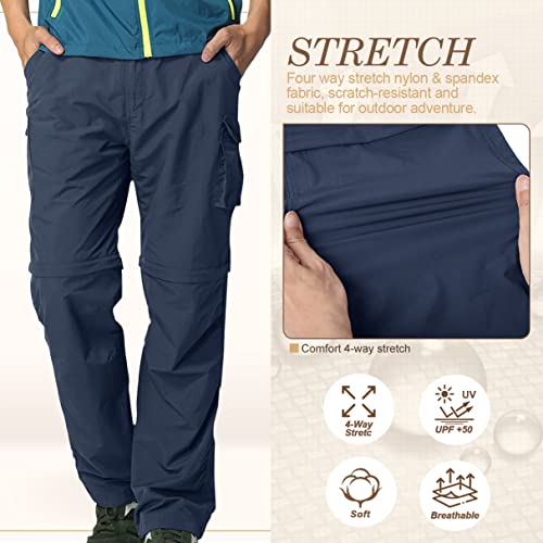 Jessie Kidden Mens Hiking Pants Convertible Quick Dry Lightweight Zip Off Outdoor Fishing Travel Safari Pants (225 Blue 29) #TOP1