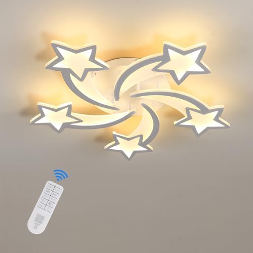 Kinderzimmer Deckenlampe 40cm - Dimmbar Mit Fernbedienung Stern Design