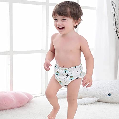 FedMois 3er Pack Baby Kleinkinder Töpfchen Trainingshose Trainerhose, Kaktus, Bär und Schiff, 3-4 Jahre