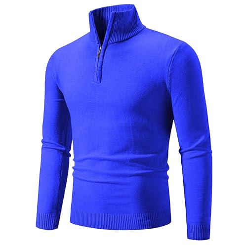 JEKE-DG Men's Comfort Slim Fit Thermal Pullover Mock Neck Solid Fashion Sweater Knitted Quarter Zip Basic Sweaters2