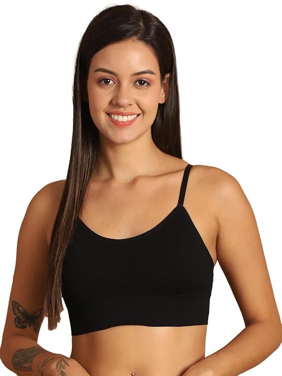 Cotton Sports Bra for Women | Lightly Padded, Stretchable Fabric | All-Day Comfort Bra for Workout, Gym, Yoga (Free Size Pack of 1)-image-32