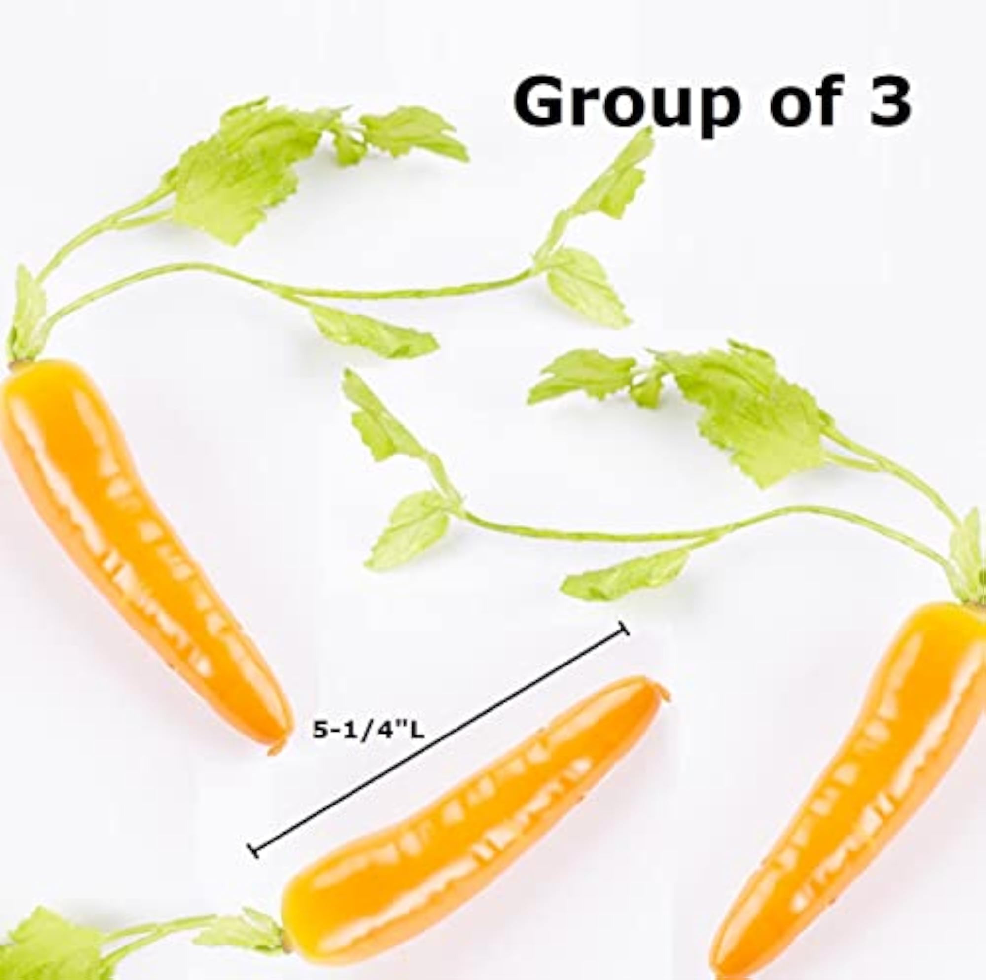 Group of 3 Realistic Faux Carrots for Easter Decorating