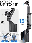 ELWEY Cup Holder Phone Holder for Magsafe, Car Phone Holder Magnetic, Upgraded 2 in 1 Cup Holder Phone Mount with Dual Adjustable Bases, Powerful N55 Magnet, 15" Height, for iPhone 17 Pro Max 16 15